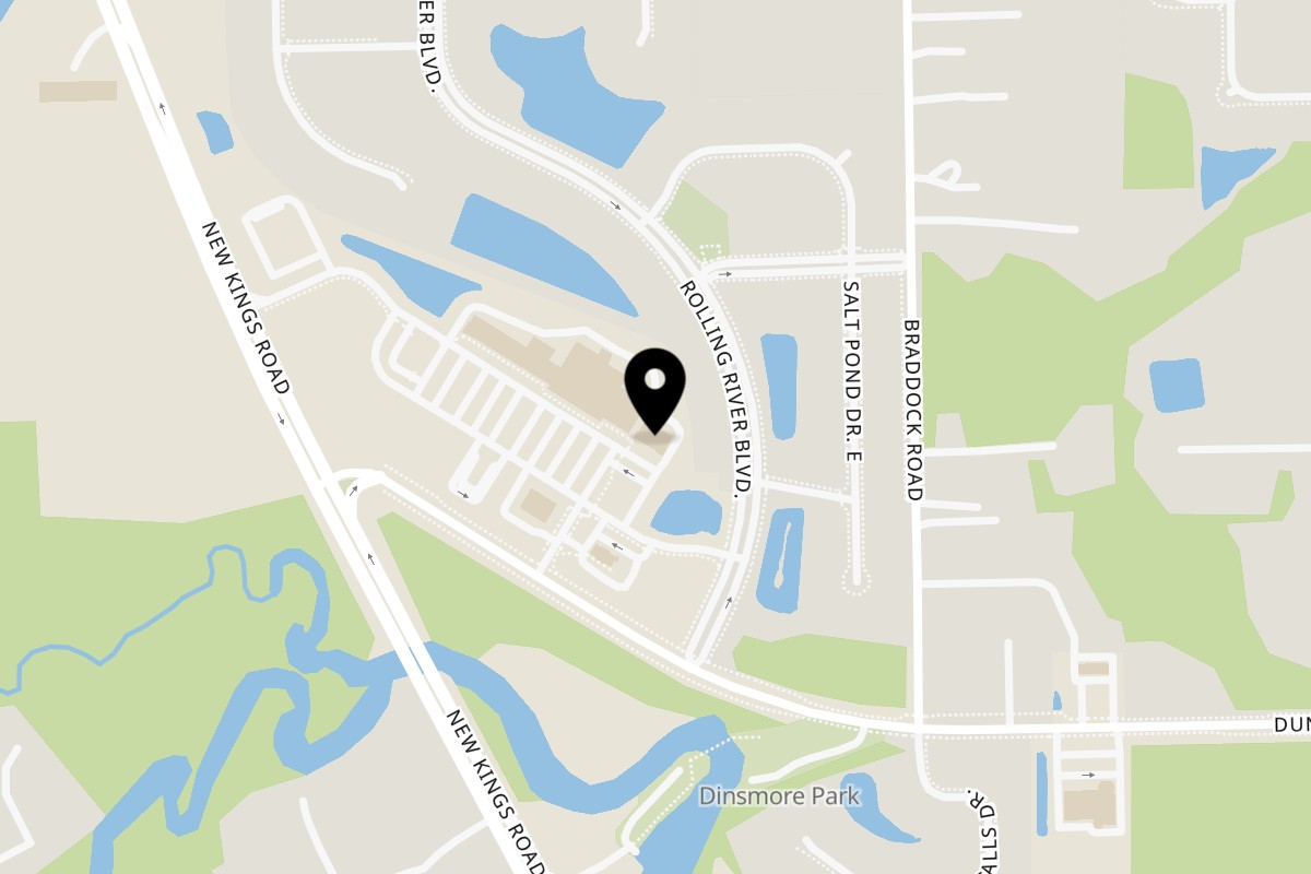 Map showing the location of Celestia's Coastal Cuisine on 6765 Dunn Ave in Jacksonville